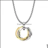 Pendant Necklaces & Pendants Jewelry Cool Design Street Hip-Hop Style Men Titanium Steel Necklace Black Gold Sier Plated Circle Charm Drop D