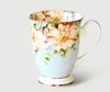 300ML, bone china ceramic coffee mug, tazas cafe floral painting, present creative tea cup, vintage ceremony 220311