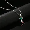 Italy Map Flag Pendant Necklaces Silver Color Gold Italian Maps Jewelry Gift