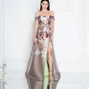 Vestido Miss Universo Zuhair Murad Arabski Suknie Wieczorowe Mermaid Gold One One Shoulder Crystal Zroszony Koronki Tulle Prom Celebrity Suknie Suknie