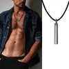 Pendentif pilier en carbure de tungstène pour hommes avec chaîne en corde noire, colliers pour hommes, bijoux masculins parfaits comme accessoire de mode B1204