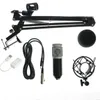 Professionell KTV Mikrofon BM800 Kondensor Mikrofon Pro Audio Studio Vocal Recording Mic med ljudkort och armstativ