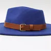 Fedora Hat Women Big Wide Brim 8.5cm 빈티지 카키 Felted 재즈 모자 겨울 공식적인 드레스 모자 Sombreros Mujer