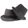 Chapéus de Aba Larga HT3410 Homens Outono Inverno Chapéus Vintage Fedoras Casual Trilby Masculino Faixa Preta Retro Jazz Moda Fedora Para Homens1838562205q