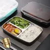 Contenitore di alimenti per uso domestico portatile in acciaio inox da pranzo in acciaio inox con scomparti con compartimenti con microonde a microonde Bento Bento RRA11172