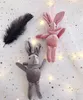 Velvet Bunny Soft Stuffed Plush Rabbit Animal Toy Wedding Gift Doll for Birthday Cake Wedding Decorations Party Favors Supplies Bag Charm