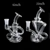 새로운 4.0 / 5.0 인치 두 스타일 재활용 유리 DAB 조작 Bongs Beaker Water Bong Clear Heady Oil Rigs