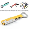 Candy Color Bottle Openers Knife Multi Function Stainless Steel 4 In 1 Cork Screw Double Headed Corkscrew Handle Folding New 1 95ts G2