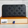 Fashion Black empreinte vrouwen clutch lady dames lange portemonnee pu leer enkele rits portefeuilles klassieke maïs portemonnee kaarthouder 60017