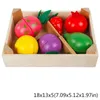 Wooden Classic Game Simulation Kitchen Series Toys Cutting Fruit Vegetable Set Toys Montessori Early Education Gifts LJ201009