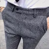 Spodnie Slim Fit Formalne spodnie dla mężczyzn w stylu brytyjskim spodnie męskie spodnie pantelony hombre męskie perfumy Masculino 201128