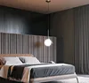 Moderne Led Metall Anhänger Lichter Schmiedeeisen Glas Runde Kugel Messing Stange Hängen Lampe Für Wohnzimmer Roomcafekitchen Nordic Beleuchtung