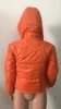 Tsuretobe Sexy Recadrée Puffer Veste Femmes Vêtements D'hiver Femmes Orange Bulle Manteau À Capuche Streetwear Femme Parkas Outwear 201212