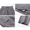 Pantaloni da donna estivi di nuovo arrivo Plus Size Pantaloni di lino in cotone a righe moda vita alta sottile pantaloni Harem casuali 10299 201106