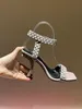 Spring sandals 2022 catwalk style metal gold-plated watch with one word high heels lambskin simple women's sandals