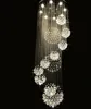 Modern ljuskrona stor kristallljus fixtur för lobby trappa trappor foajé lång spiral lyster taklampa spolmonterad trappa256p