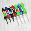 5pcs Hookah Silicone Nectar Straw kit with 10mm Titanium Tip Quartz Tips concentrate mini tobacco pipes for oil rigs glass bong