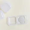 Kwadratowy Pusty Mini Przezroczyste Plastikowe Pojemniki Przechowywanie Skrzynka Skrzynka z pokrywkami Small Boxs Jewelry Earplugs ZWL707