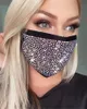 Gezichtsmaskers Mode Butting Diamond Designer Luxe Masker Wasbaar Herbruikbare Volwassen Rhinestones Maskers Mascarillas Beschermende verstelbare masker