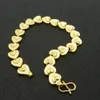 Bracelet élégant en or jaune 18 carats rempli de cœur avec chaîne de 19 cm de long