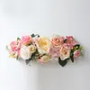 Fleurs décoratives couronnes bricolage artificielle garale rose couronne de mariée de mariée de mariage décor de jardin fausse fleur porte suspendue de Noël flores gi