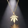 Collier de feuilles en acier inoxydable pour femmes et hommes, pendentif ras du cou en feuille d'érable, bijoux de fiançailles