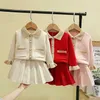 겨울 소녀 스웨터 세트 가을 어린이 패션 의류 유아 아기 소녀 옷 도매 키즈 복장 211224