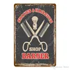 2021 Vintage Barber Shop Artisanat Panneaux En Métal Autocollant Mural Ouvert Fermé Plaque Publicitaire Pour Pub Bar Club Boutique Décor À La Maison Coupe De Cheveux 7107515
