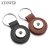 10pcslot Keychain Pu Leather Key Chains Bag Charm Diy Accessory Pendant Fit 1820mm Snap Button Keyring Jewelry5320022