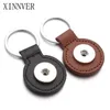 10pcslot Keychain Pu Leather Key Chains Bag Charm Diy Accessory Pendant Fit 1820mm Snap Button Keyring Jewelry1494305