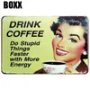 Funny Coffee Plaque Metal Vintage Tin Sign Pin Up Shabby Chic Decor Metal Signs Vintage Bar Decoration Metal Poster Pub Plate Coffee Shop Poster size 30X20cm