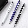 Hurtownie 2 w 1 Biznes Metal Signature Pen Stylus Ballpoint Pens Student Office Writing Materiały