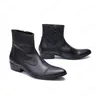 Britischer Stil Herrenmode Stiefel Spitzschuh Stiefel Echtes Leder Atmungsaktive Western Stiefeletten Herrenschuhe