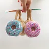 8 adet / grup Donuts Kirpik Ambalaj Kutusu Sevimli Dramatik 3D Vizon Lashes Durumda Özel Etiket Logo Toptan Ucuz Sıcak Satış Kirpik Kutuları