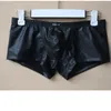 Cockcon Brand Leather Underwear Men Sexy Nylon Spandex Penis Pouch Cock Men's Boxer Shorts Black Low Rise Mens Lingerie Panti306Y