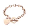 Donne di gioielli famosi 3 colori Love Bracciale Braggini in acciaio inossidabile Gold Heart per regalo di festa di compleanno