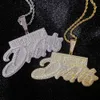 Bling Iced Out Letters DREAM RICH Pendant Necklace 2 Colors Luxury AAA Zircon Rapper Hip Hop Jewelry 201014199l