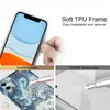 Capas de telefone elegantes impressas em mármore da moda capa traseira tpu transparente ultrafina para iphone 12 11 pro max xr xs