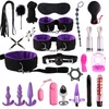 Vibrador Vibrador Anal Plugs Algemas Chicote Mamilos Clip Venda Bomba de Mama BDSM Jogos Adulto Sexo Brinquedos Kit Para Casais Kit Casal Y201118 6QUE