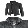 Automne et hiver nouveaux hommes plus velours épais pull tricoté couleur assortie cardigan veste tricotée