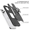 Nieuwe mode Kemeng Armor Metal Bracket Back mobiele telefoons dekken geschikt voor iPhone 11 12 13 Mini Pro Max6805845