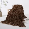 Cobertores Elegant Leopard Design Fuzzy Blanket Sheets Super macio coelho de pele de coelho Cristal Curto Plush Sofa Capa Wll407