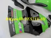 Custom Motorcycle Fouring Kit dla Kawasaki Ninja ZX6R 636 98 99 ZX 6R 1998 1999 ABS Green Gloss Black Fairings Set + Gifts KP04