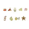 2021 Kolekcja Letnia 100 925 Sterling Silver Pozłacane kolczyki Cute Lovely Sea Animal Mini Tiny Stud Earring For Girl Hurt