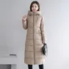 Plus la taille 4XL 5XL 6XL femmes vestes d'hiver à capuche col montant coton rembourré femme manteau hiver femmes longue Parka chaud épaissir 201217