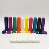 100 set diffusore di tubi per inalatore nasale vuoto per aromaterapia con olio essenziale colorato con stoppini in cotone di alta qualità EEA22