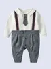 Baby stropdas Houndstooth Print Jumpsuit Zij