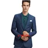 Custom-made One Button Groomsmen Peak Lapel Groom Tuxedos Men Suits Wedding/Prom/Dinner Best Man Blazer(Jacket+Pants+Tie) T242