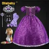 Tangle Rapunzel Prinses Kostuum met Rapunzel Pruik Accessoires Sofia Tiener Meisjes Kleding Jurk Verjaardag Party Prom Kids Jurk LJ200923