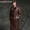 Sani Automne Et Hiver Peau De Mouton D'origine Écologie Hommes Véritable Veste En Cuir Long Slim En Cuir Coupe-Vent Manteau Épais Chaud LJ201029